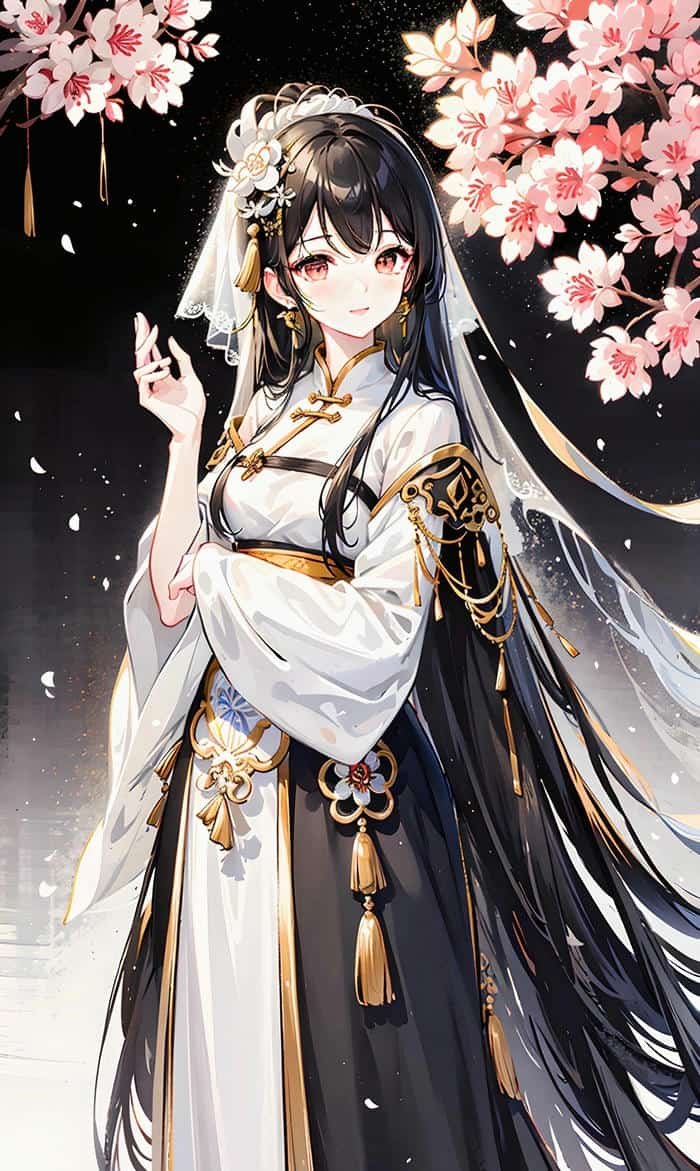 hình ảnh anime nữ cổ trang vẻ ngoài thanh tú