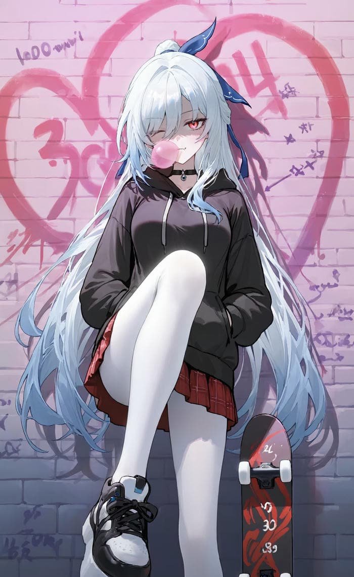 hình ảnh anime nữ ngầu ánh nhìn thách thức