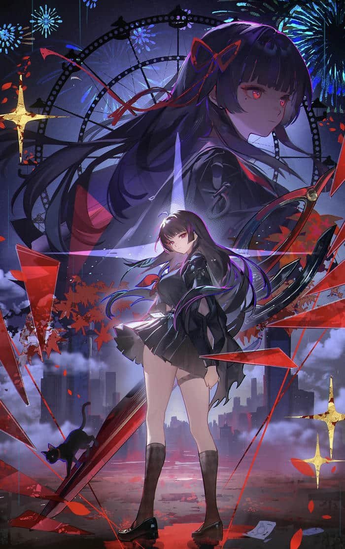 hình ảnh anime nữ ngầu tông màu trầm