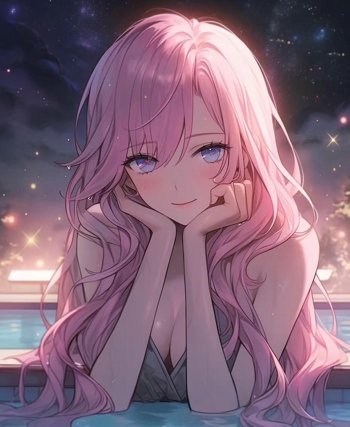 hình ảnh anime nữ tóc hồng dễ thương