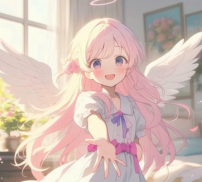hình ảnh anime nữ tóc hồng tinh nghịch lanh lợi