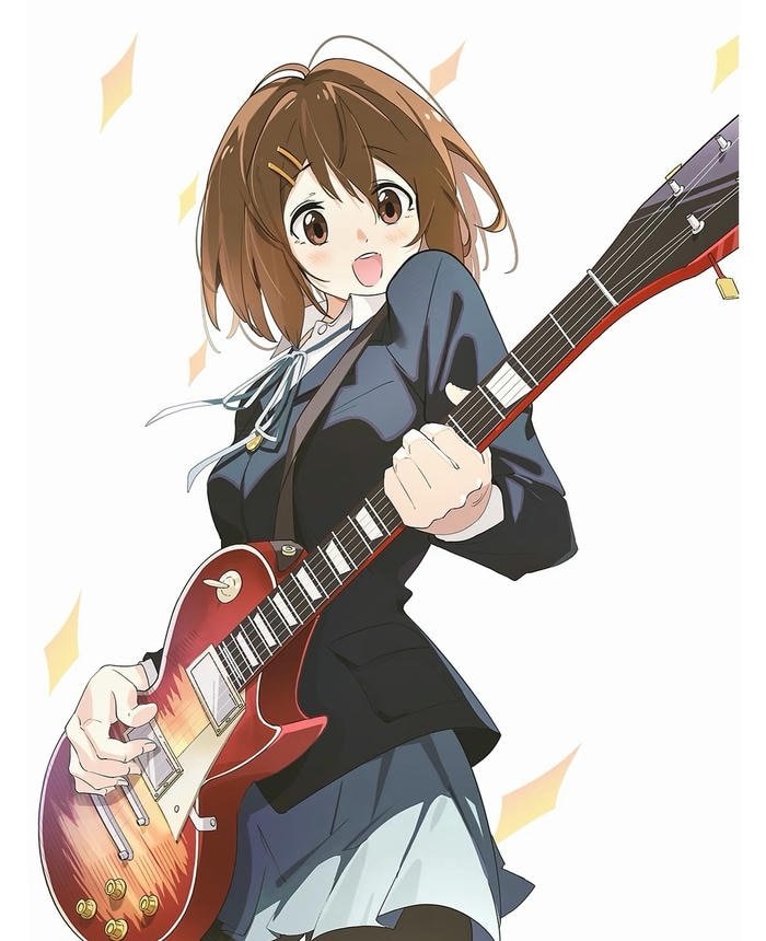 hình ảnh anime nữ tóc ngắn đánh đàn