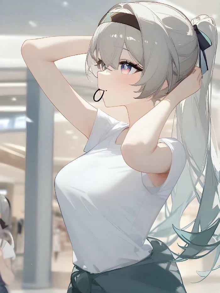 hình ảnh avatar anime đang buộc tóc