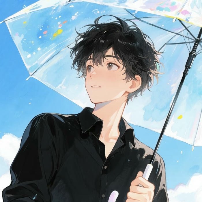 hình ảnh avatar anime nam che ô