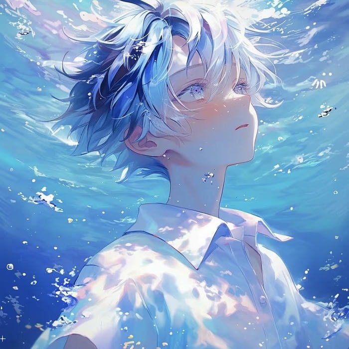 hình ảnh avatar anime nam dưới biển
