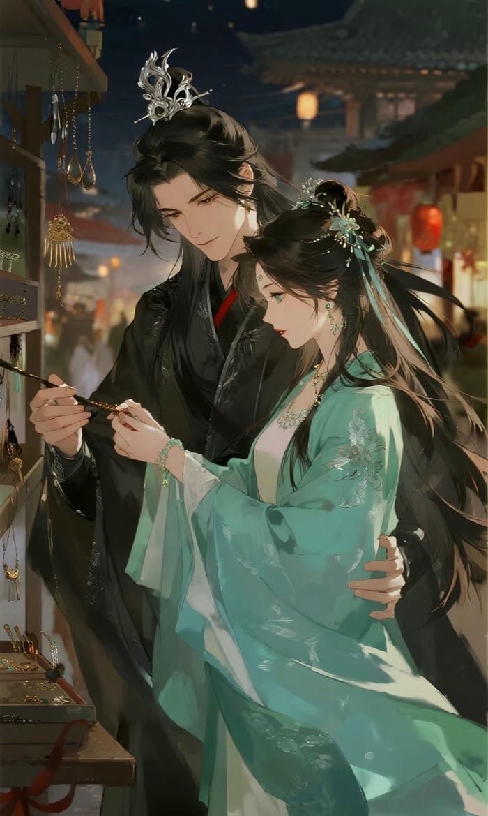 hình ảnh cặp đôi anime cổ trang