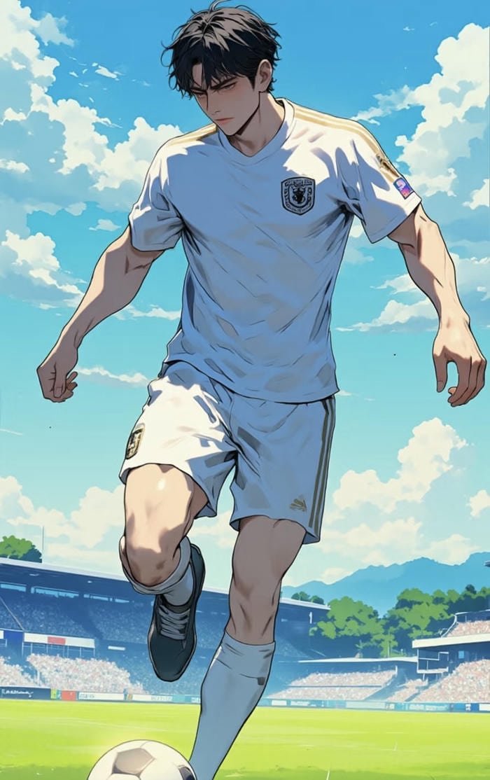 hình ảnh cầu thủ anime tập trung