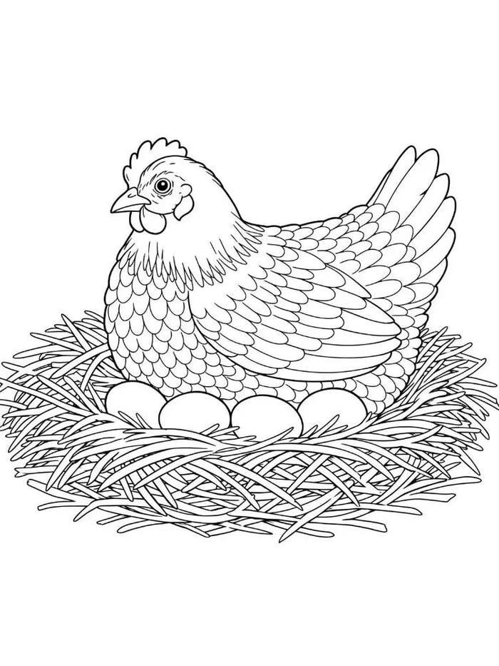 hình ảnh con gà con chưa tô màu