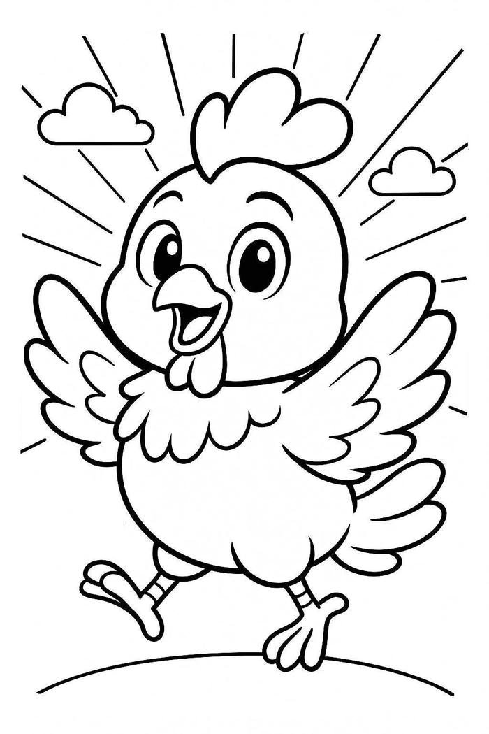 hình ảnh con gà mái tô màu