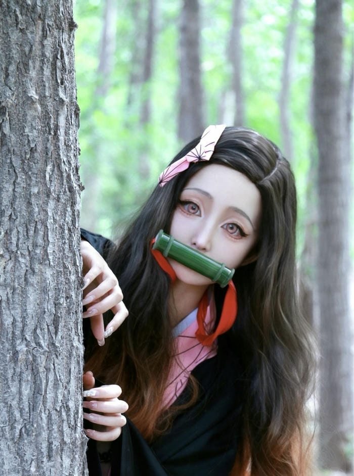 hình ảnh coslay nezuko ống ngậm trúc