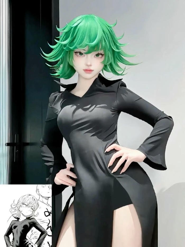hình ảnh coslay tatsumaki tay áo dài