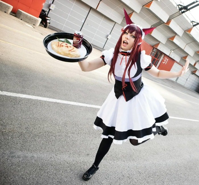 hình ảnh cosplay maid trang nhã