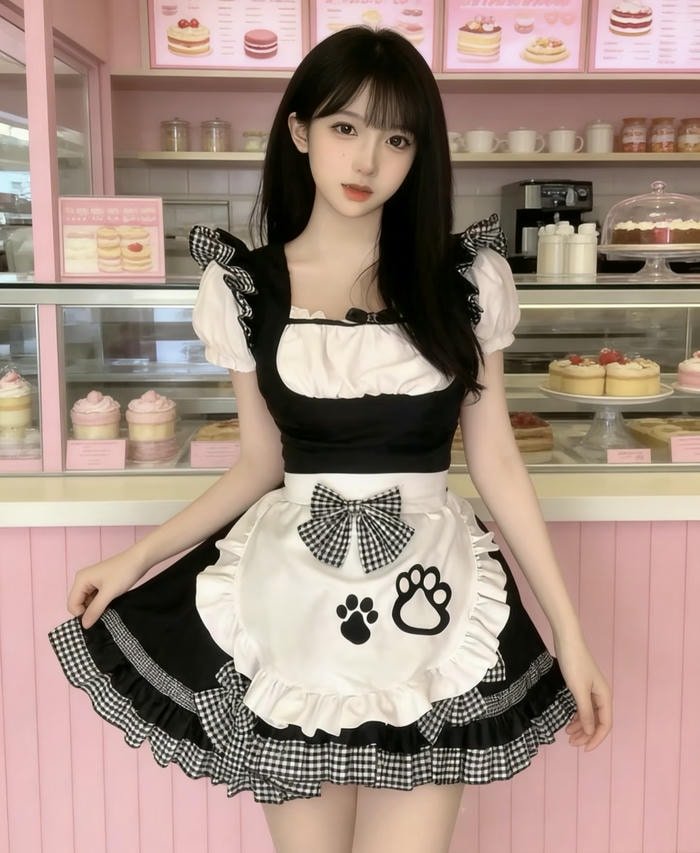 hình ảnh cosplay maid trẻ trung