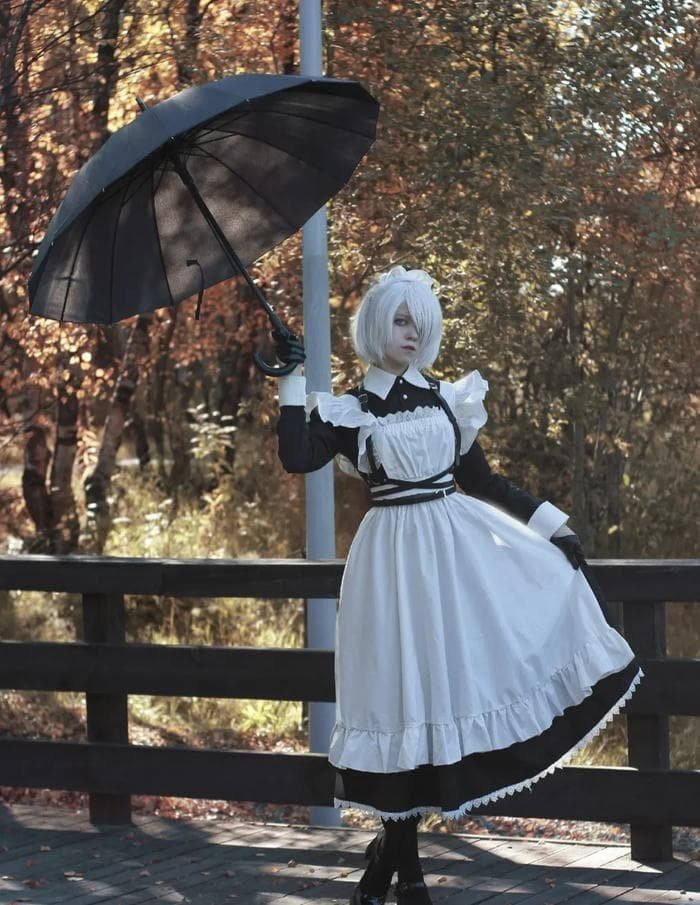 hình ảnh cosplay maid váy bồng