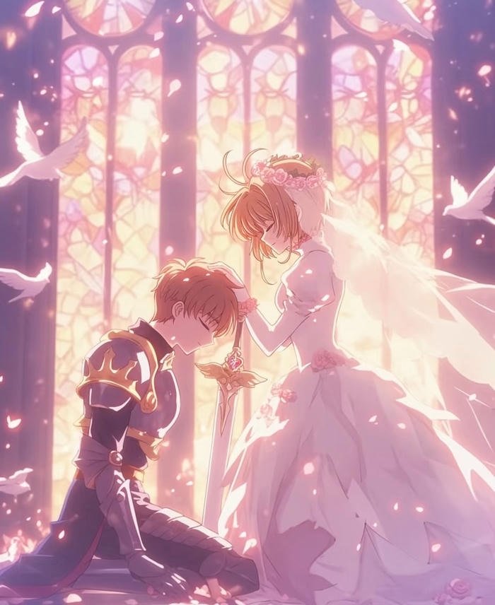 hình ảnh cưới anime rực rỡ lung linh