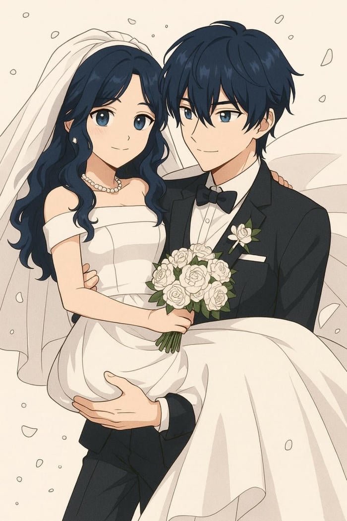 hình ảnh cưới anime tươi sáng đẹp
