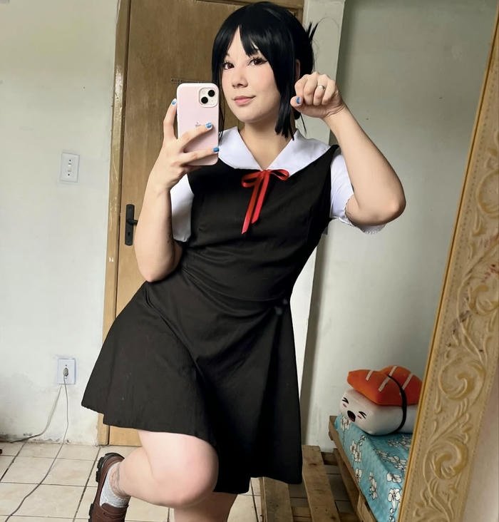 hình ảnh kaguya cosplay học đường