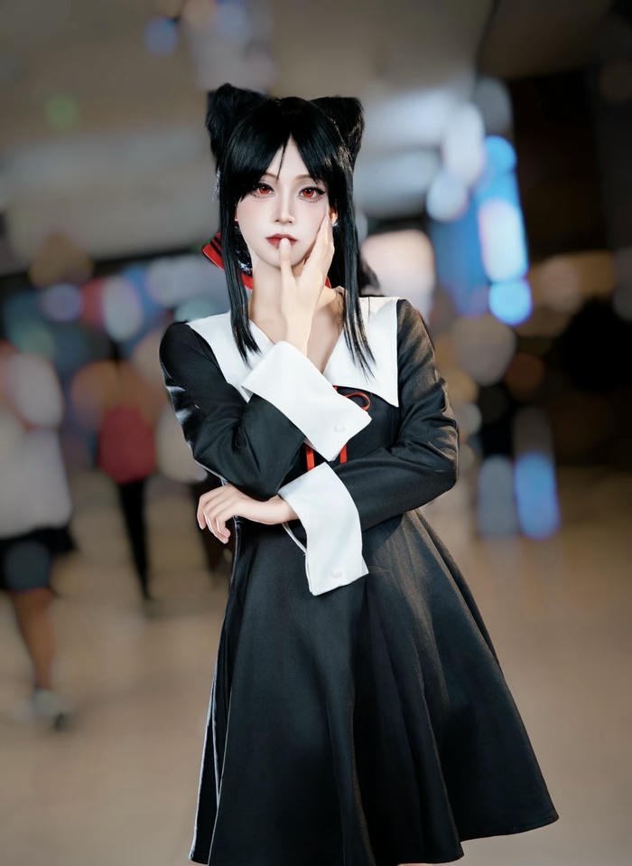 hình ảnh kaguya cosplay tóc đen dài