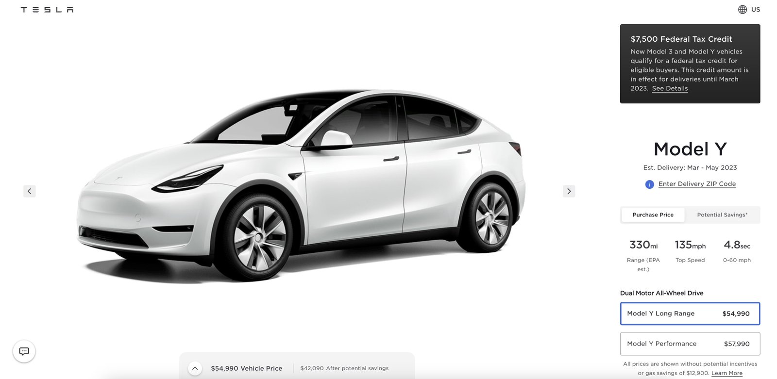 Hình ảnh minh họa Tesla Model Y tăng giá, thể hiện mức giá mới sau điều chỉnh tại thị trường Mỹ.