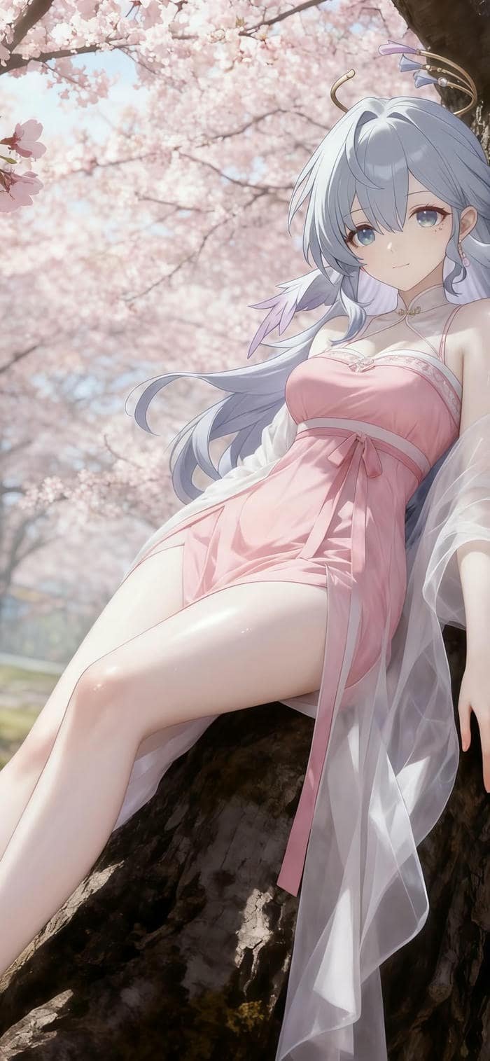 hình ảnh nền anime nữ đường viền uyển chuyển