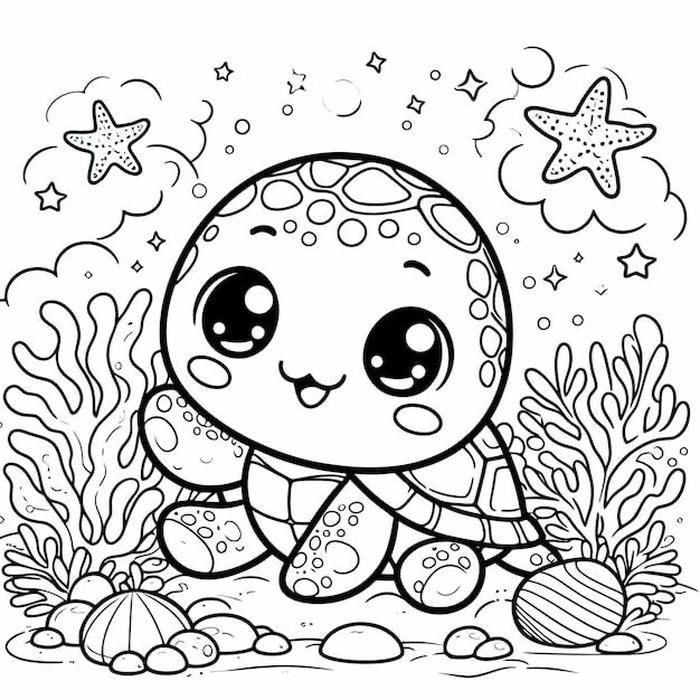 hình ảnh rùa tô màu cho trẻ