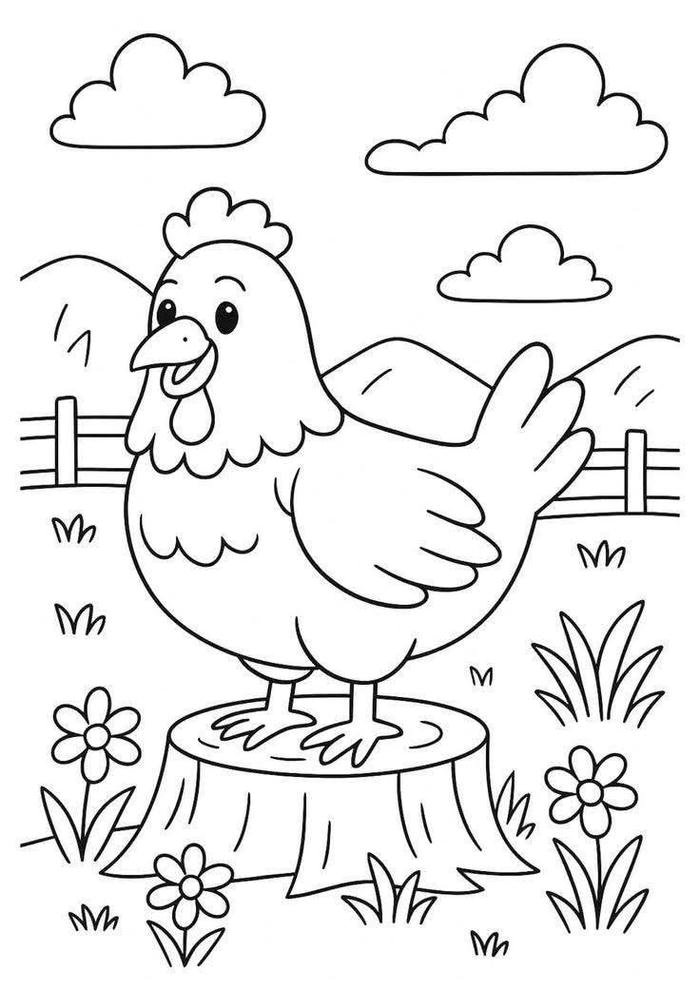 hình ảnh tô màu con gà con