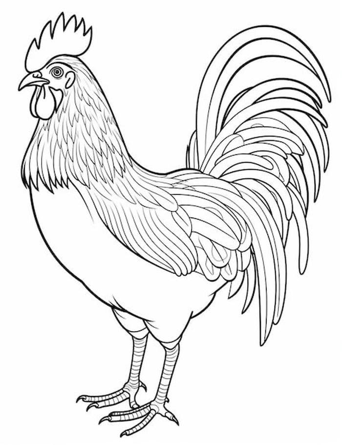 hình ảnh tô màu gà mái dễ tô