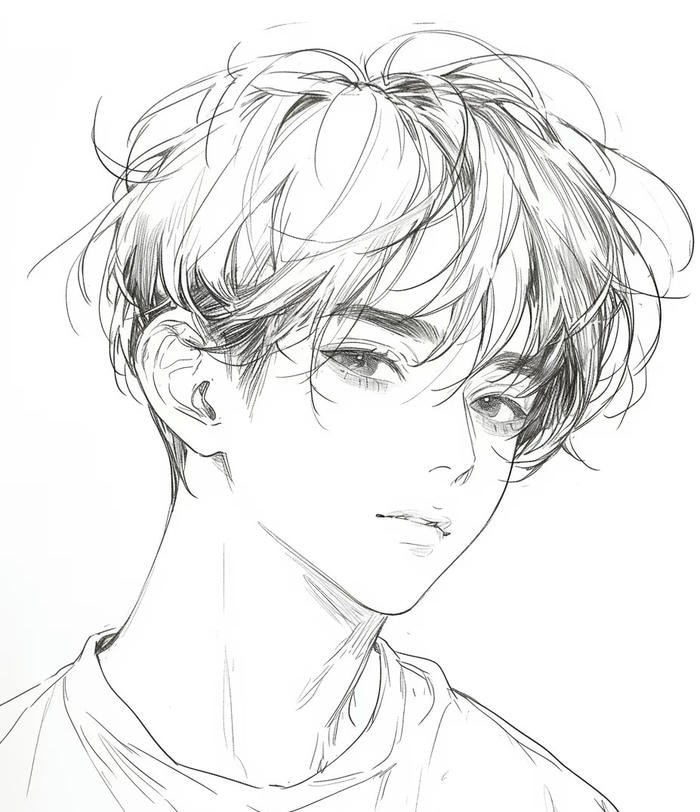 hình ảnh tranh vẽ anime nam giản dị