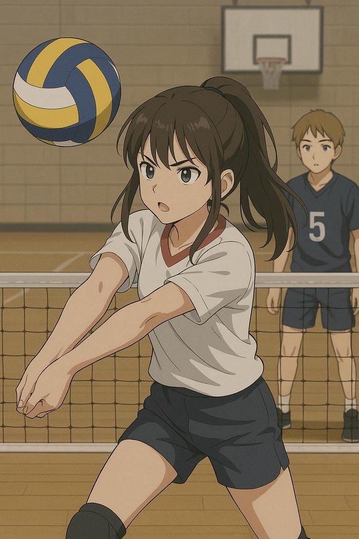 hình anime bóng chuyền đánh khéo