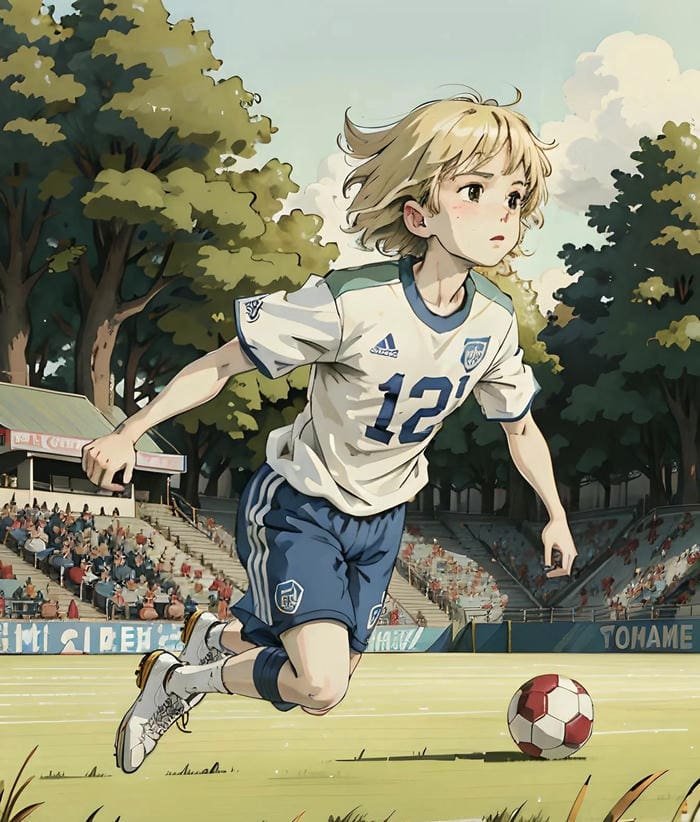 hình anime bóng đá chuyển động nhanh