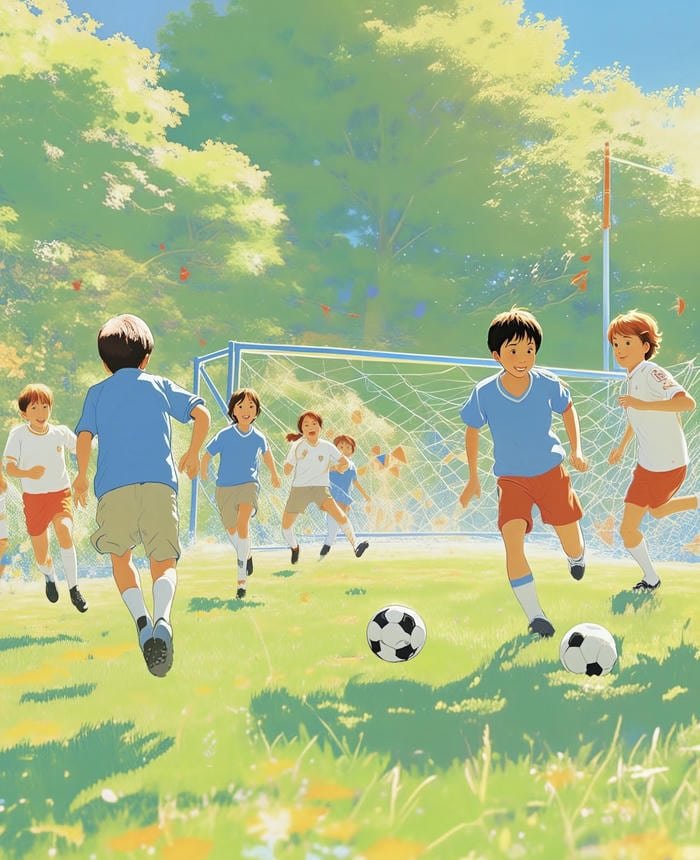 hình anime bóng đá phối hợp nhóm