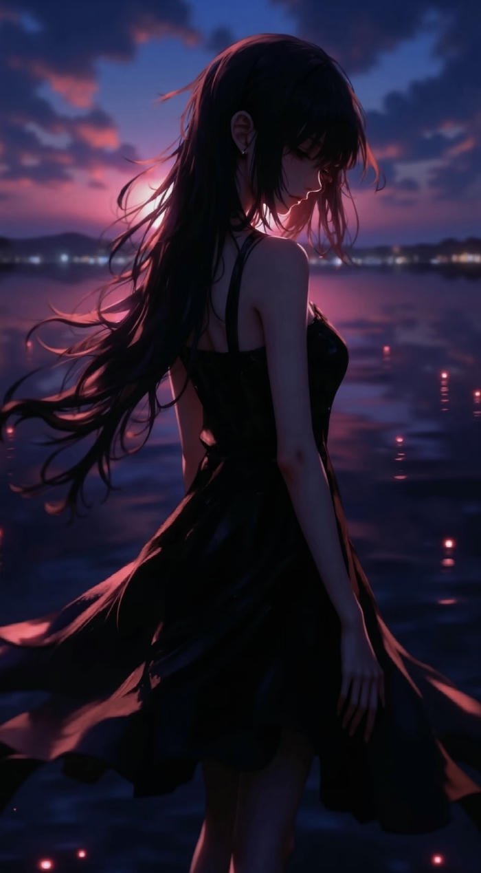 hình anime buồn đứng một mình