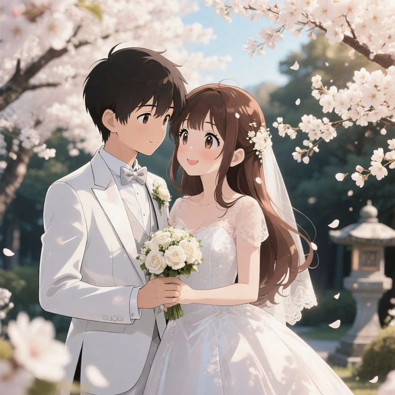 hình anime cặp đôi cùng nhau viết tiếp giấc mơ
