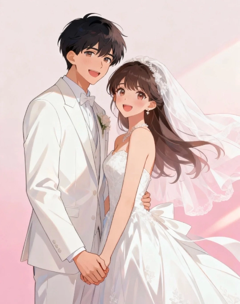 hình anime cô dâu chú rể tình yêu trọn vẹn