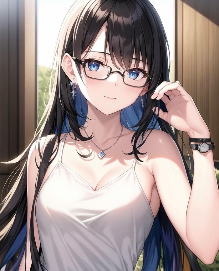 hình anime đeo kính ánh nhìn thông minh