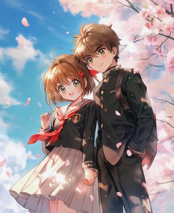 hình anime đôi nhân vật đáng yêu lạ