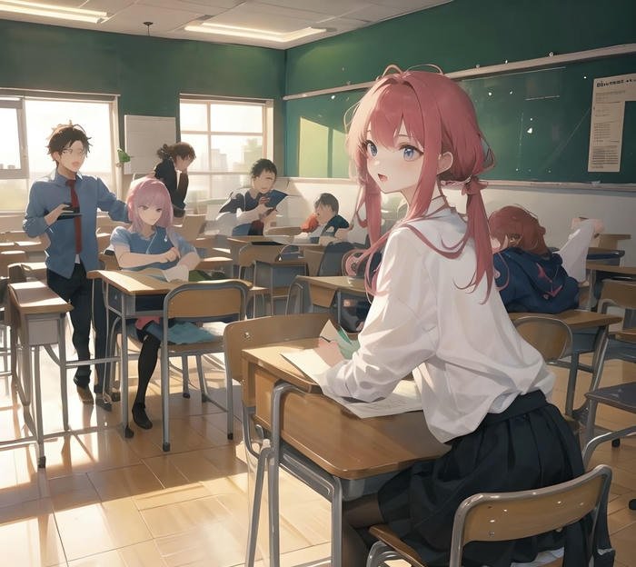 hình anime học đường bối cảnh lớp học