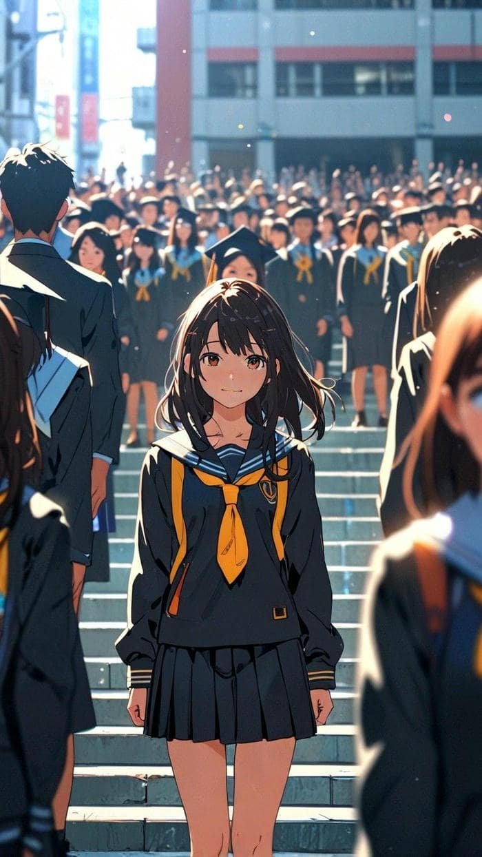 hình anime học đường bối cảnh quen thuộc