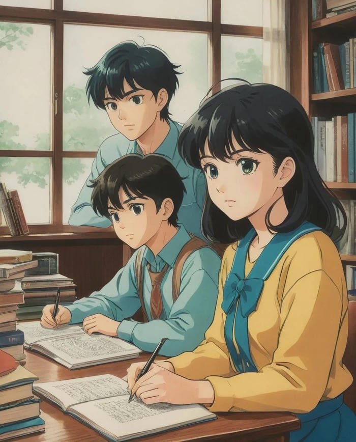 hình anime học đường hoạt động lớp học