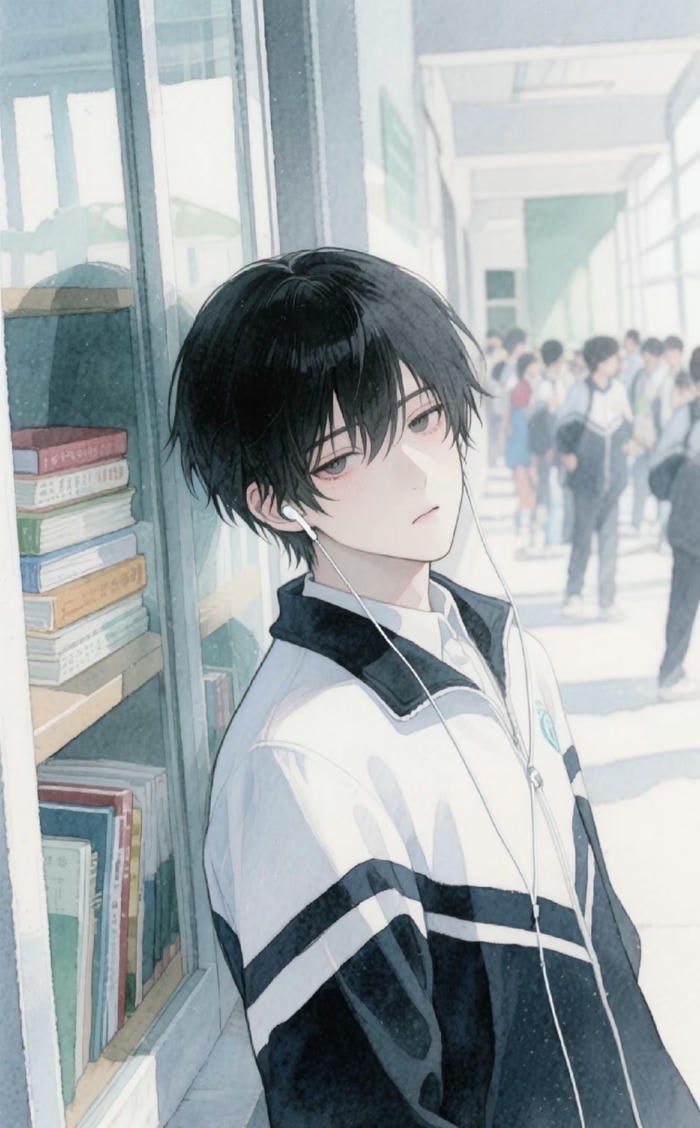 hình anime học sinh diện mạo giản đơn