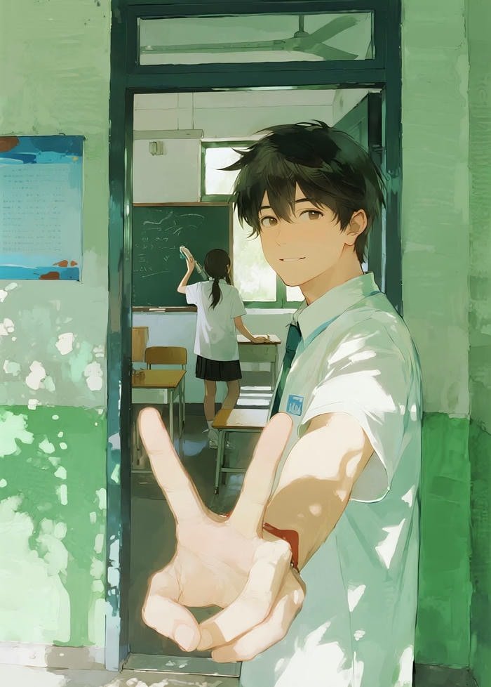 hình anime học sinh thầm thích