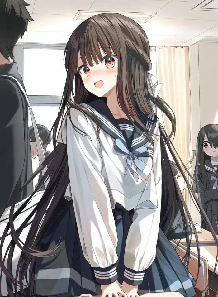hình anime học sinh thần sắc trong trẻo