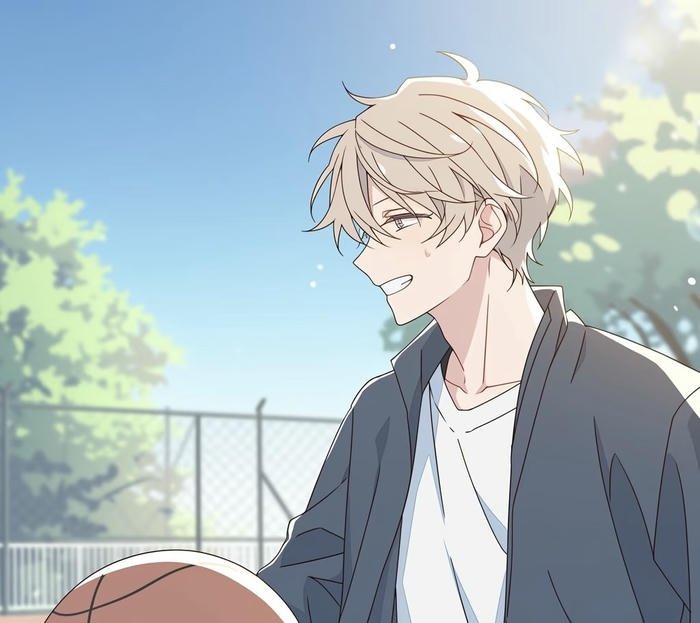 hình anime nam chơi bóng trong nắng