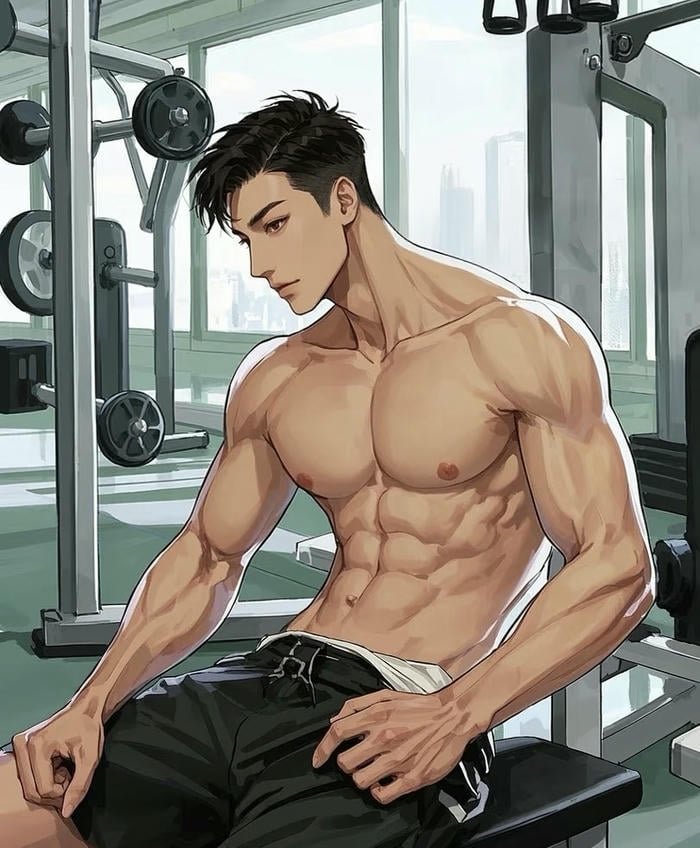 hình anime nam cơ bắp nổi bật
