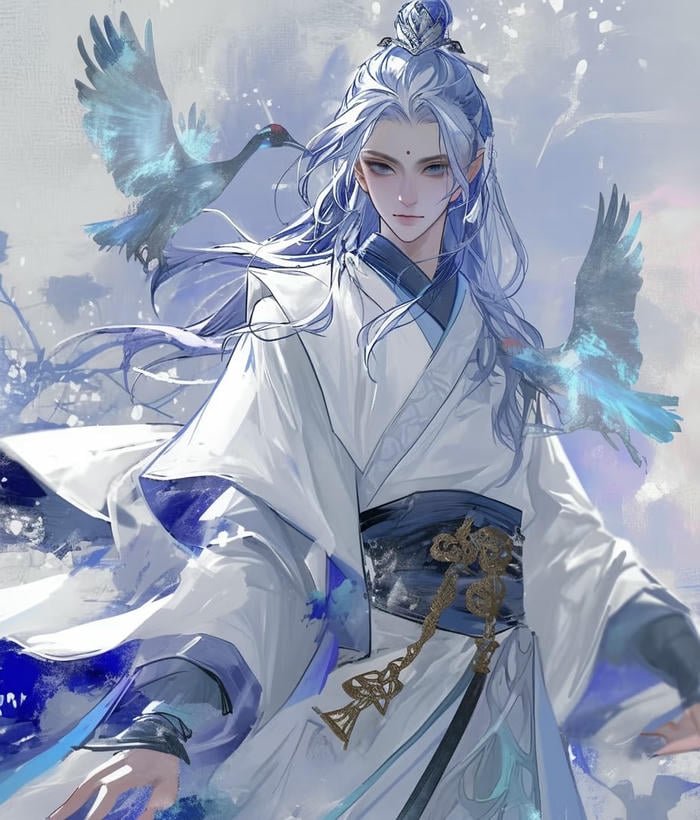 hình anime nam cổ trang nghệ thuật
