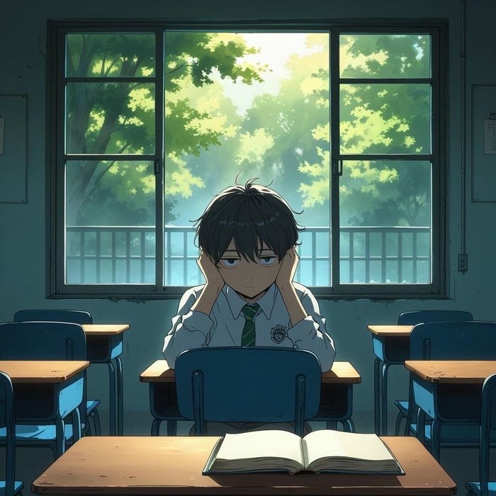 hình anime nam học mình trong lớp học
