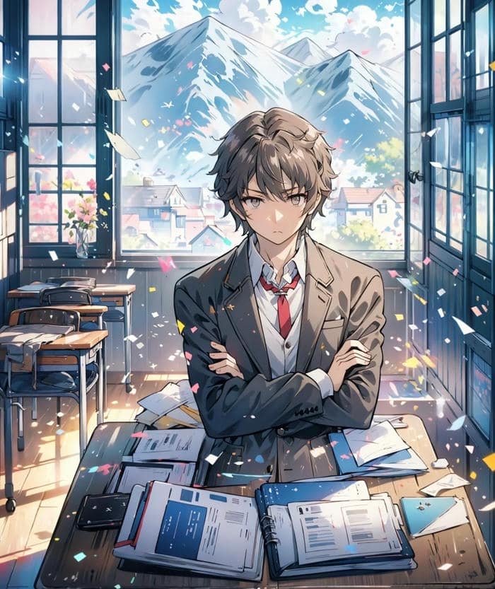 hình anime nam học sinh bối cảnh học đường