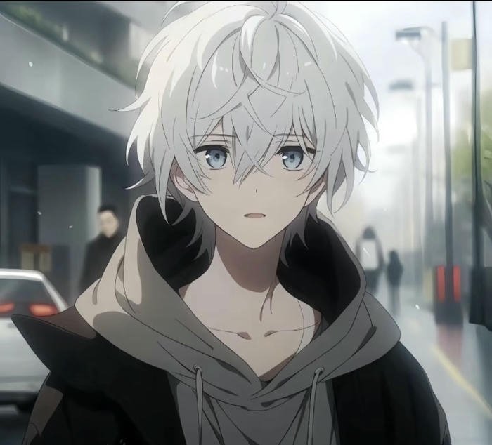 hình anime nam tóc trắng cá tính
