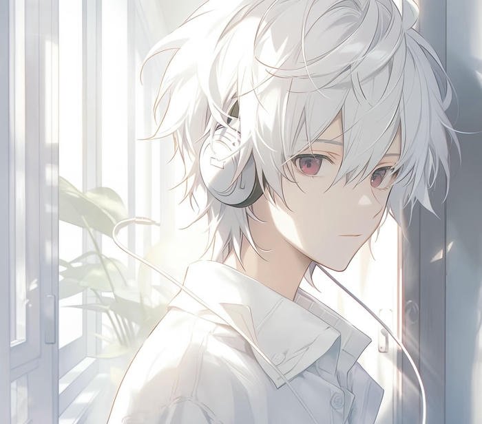 hình anime nam tóc trắng lạnh lùng