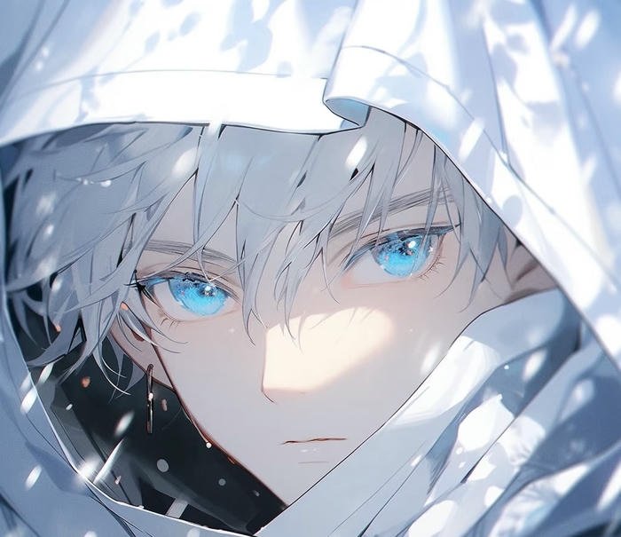 hình anime nam tóc trắng sắc sảo